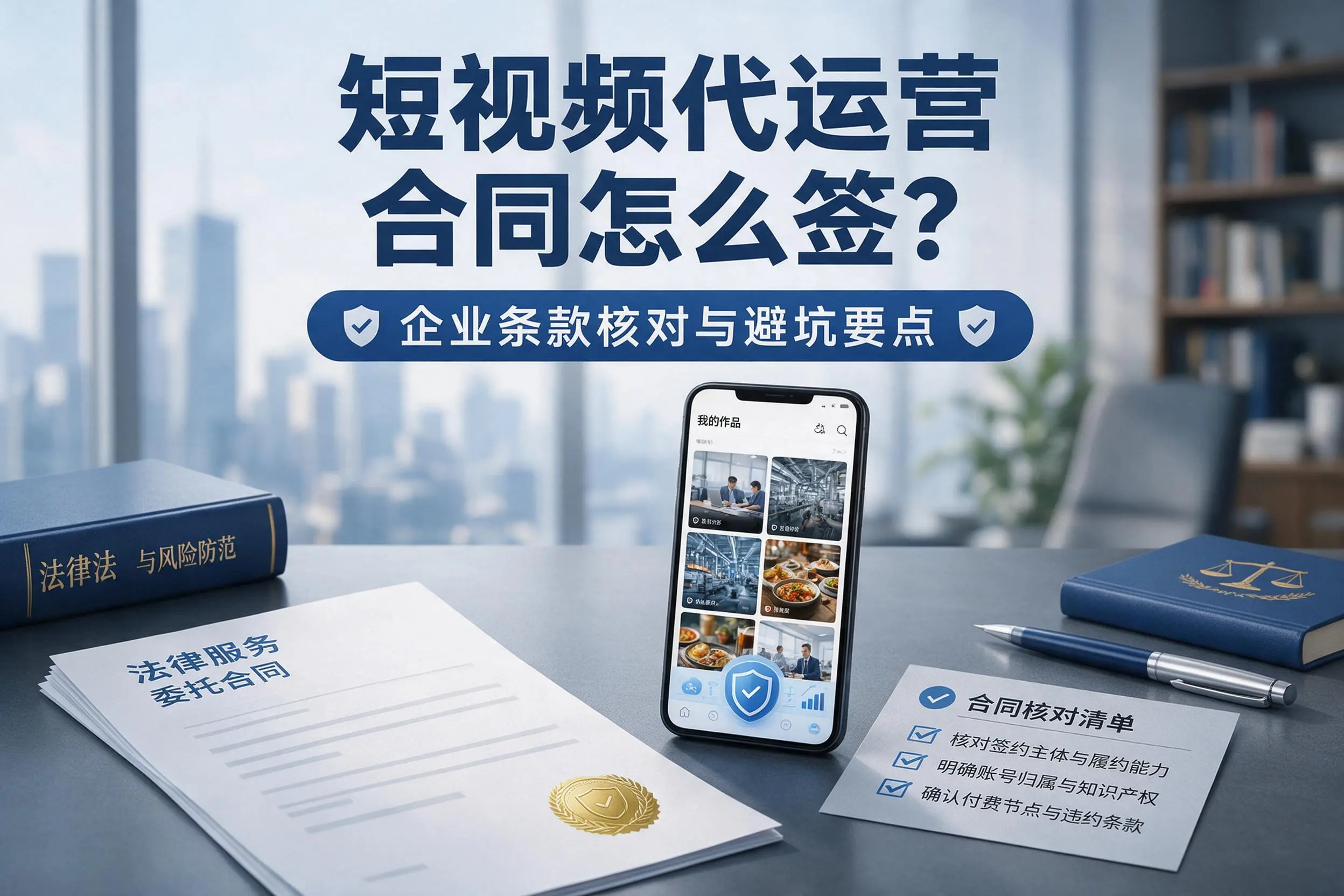 短视频代运营合同怎么签？景德镇企业条款核对与避坑要点
