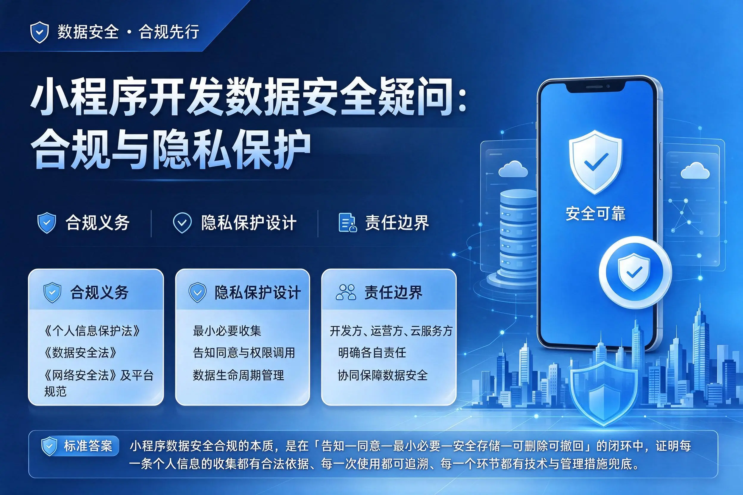 景德镇小程序开发数据安全疑问:合规与隐私保护