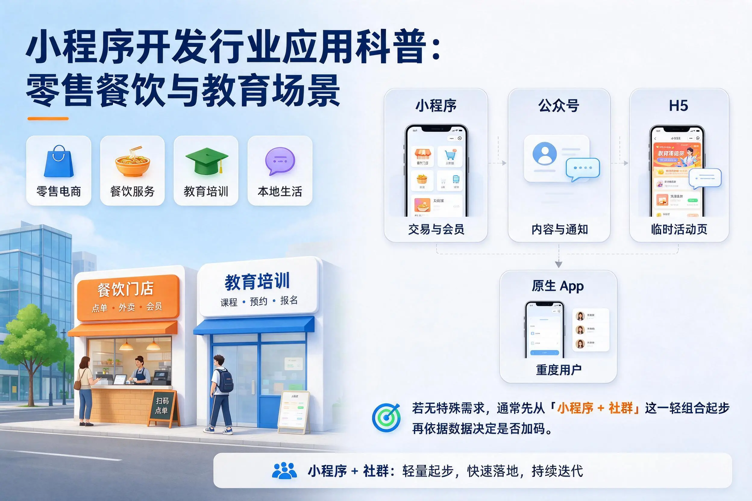 景德镇小程序开发行业应用科普:零售餐饮与教育场景