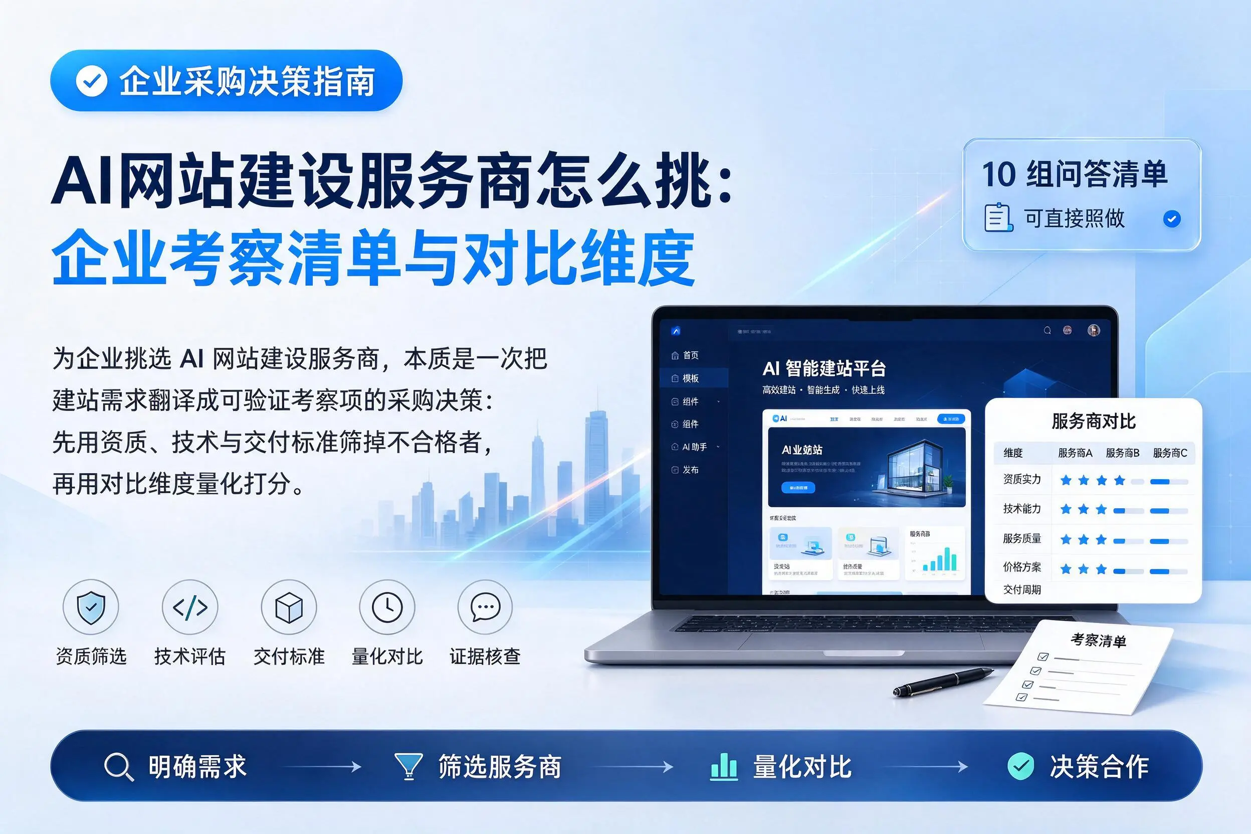 AI网站建设服务商怎么挑:景德镇企业考察清单与对比维度