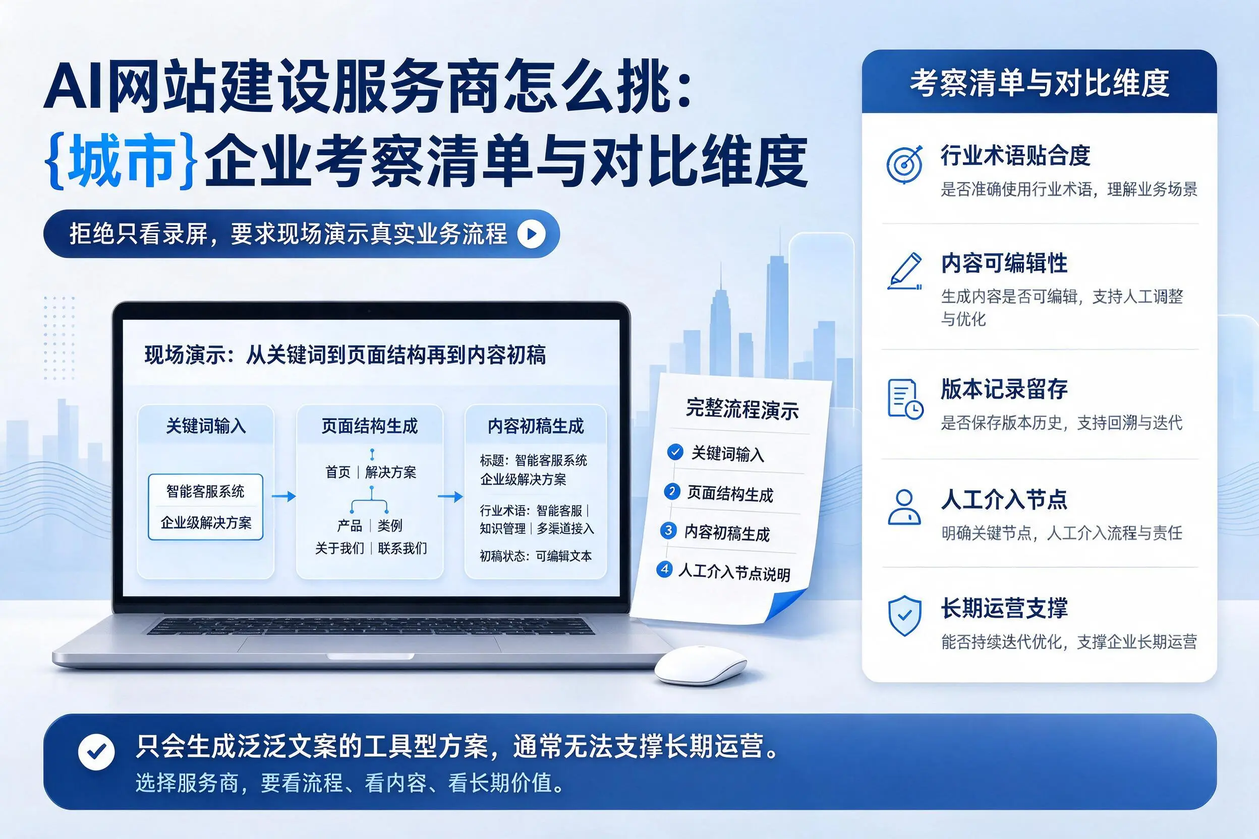 AI网站建设服务商怎么挑:景德镇企业考察清单与对比维度