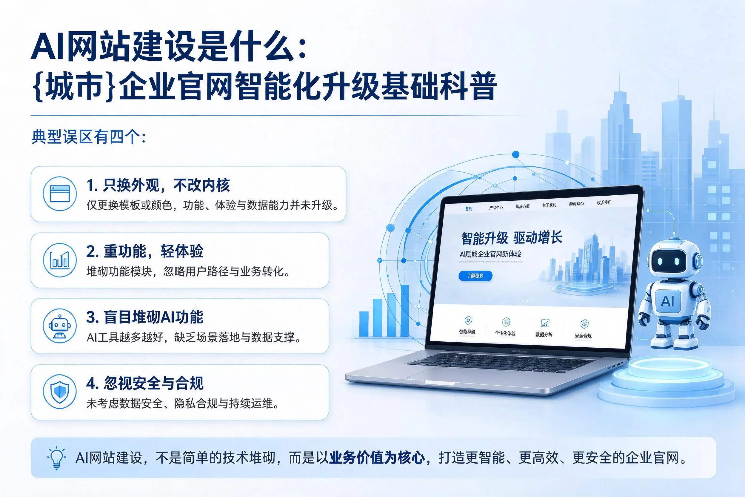 AI网站建设是什么：景德镇企业官网智能化升级基础科普