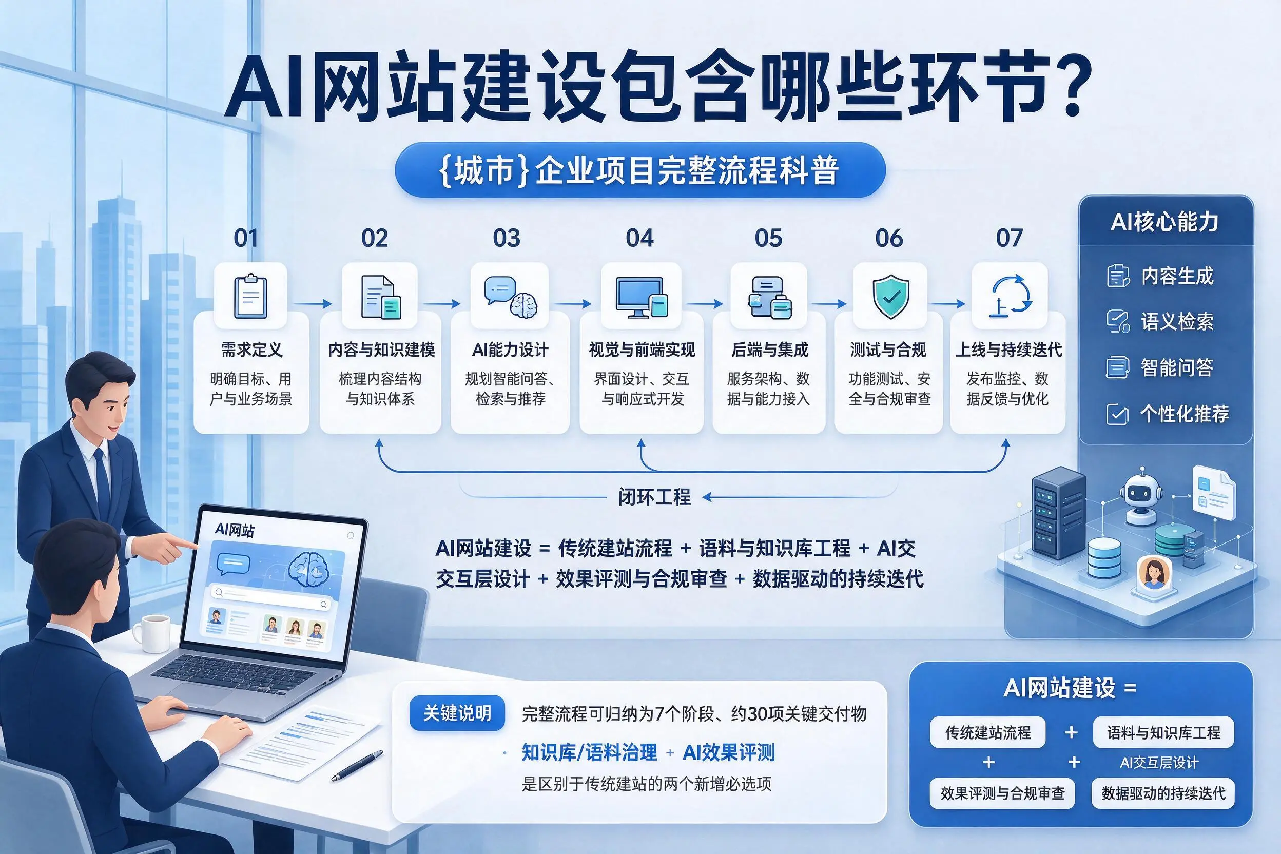 AI网站建设包含哪些环节?景德镇企业项目完整流程科普