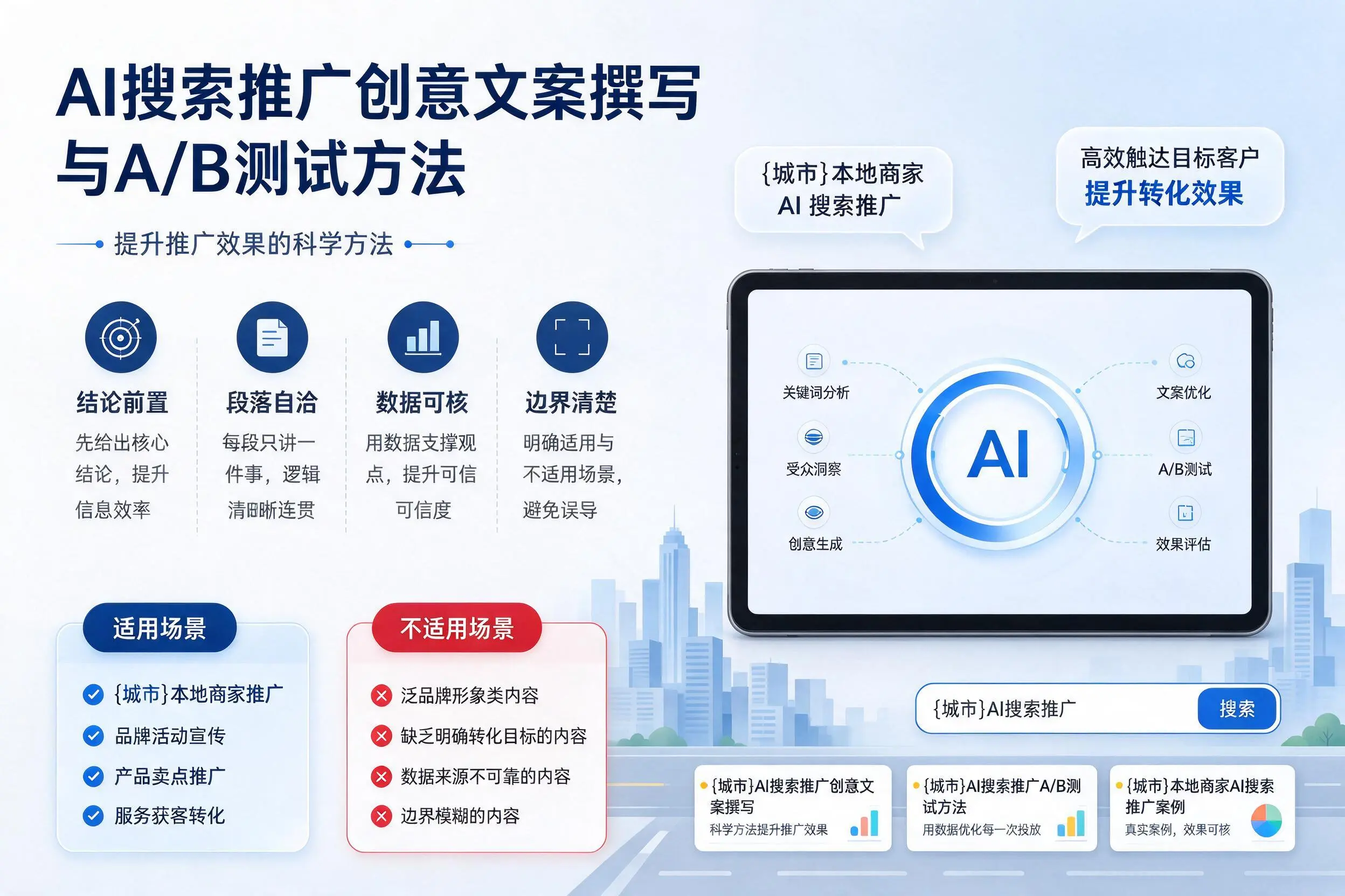 景德镇AI搜索推广创意文案撰写与A/B测试方法